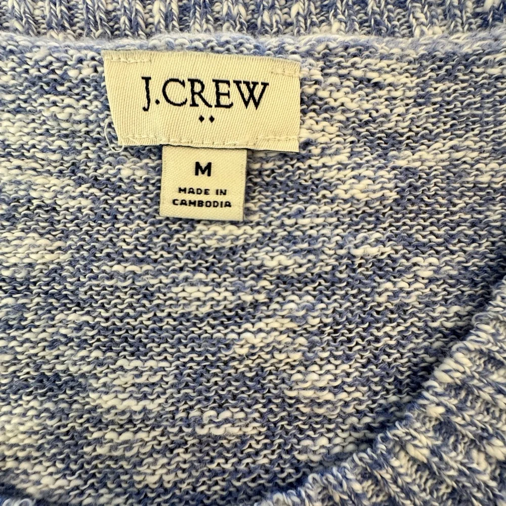 J.Crew Crewneck Beach Sweater Blue Marled Size M - Picture 2 of 6